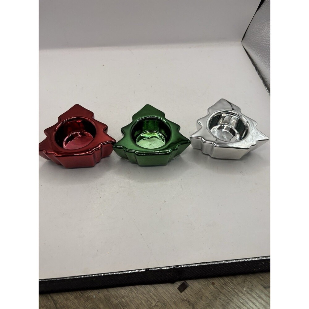 Yankee Candle 1567029 Set of 3 Christmas Trees Tea Light Candle Holder